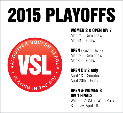 VSL Playoffs 2015 Schedule